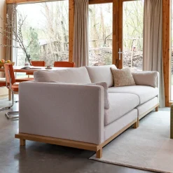 Zuiver Bank Blossom Naturel Eikenhout en stof* Rechte Bank