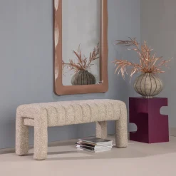 WOOOD Bankje Frex Bouclé, 110cm* Halbanken