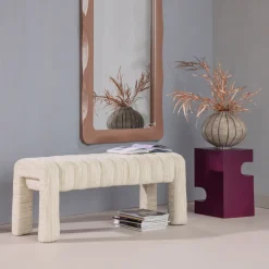 WOOOD Bankje Frex Bouclé, 110cm* Halbanken