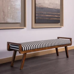 WOOOD Bankje Valo Stof en acaciahout, 157cm* Halbanken