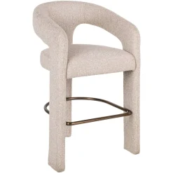 Richmond Interiors Barkruk Belle Bouclé, kleur Crème (zithoogte 66cm)* Barkruk Met Rugleuning