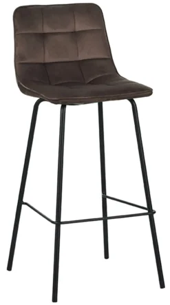 LABEL51 Barkruk Bistro Velvet (zithoogte 78cm)* Barkruk Met Rugleuning