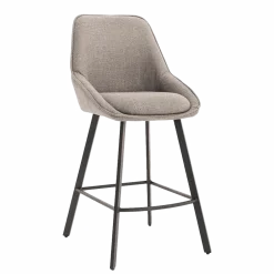 Tower Living Barkruk Borgo Geweven stof, kleur /Grijs* Barkruk Met Rugleuning