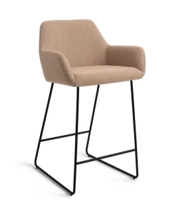 Jesper Home Barkruk Hiroo Slide Black (zithoogte 66cm)* Barkruk Met Rugleuning