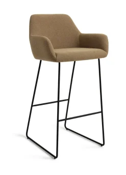 Jesper Home Barkruk Hiroo Slide Black (zithoogte 75cm)* Barkruk Met Rugleuning