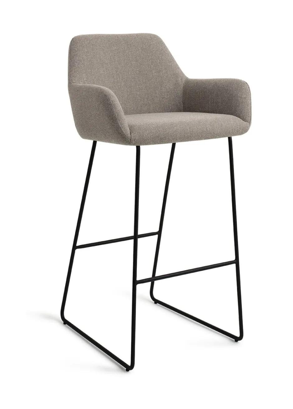 Jesper Home Barkruk Hiroo Slide Black (zithoogte 75cm)* Barkruk Met Rugleuning