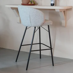 ZILT Barkruk Jacquelyne Bouclé, kleur (zithoogte 75cm)* Barkruk Met Rugleuning