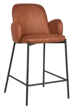 LABEL51 Barkruk Jari Microfiber (zithoogte 65cm)* Barkruk Met Rugleuning|Barkruk Leer / Kunstleer