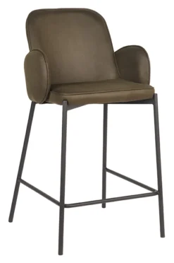 LABEL51 Barkruk Jari Microfiber (zithoogte 65cm)* Barkruk Met Rugleuning|Barkruk Leer / Kunstleer