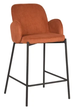 LABEL51 Barkruk Jari Rib (zithoogte 65cm)* Barkruk Met Rugleuning