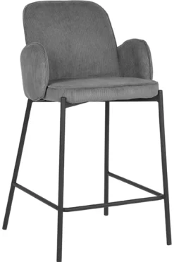 LABEL51 Barkruk Jari Rib (zithoogte 65cm)* Barkruk Met Rugleuning