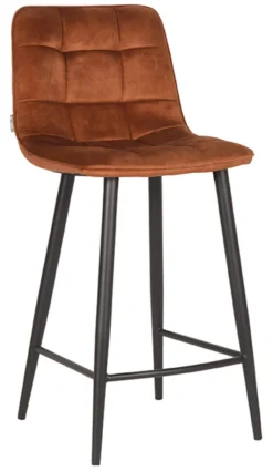 LABEL51 Barkruk Jelt Velvet (zithoogte 65cm)* Barkruk Met Rugleuning