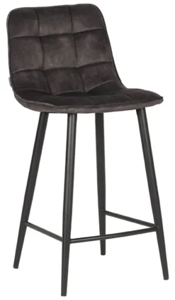 LABEL51 Barkruk Jelt Velvet (zithoogte 65cm)* Barkruk Met Rugleuning