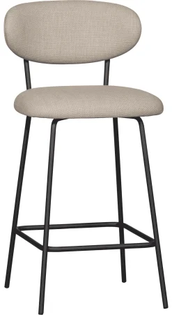 WOOOD Barkruk Kjeld Geweven (zithoogte 66cm)* Barkruk Met Rugleuning