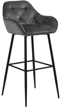 Bendt Barkruk Loren Velvet (zithoogte 79cm)* Barkruk Met Rugleuning