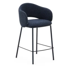Kave Home Barkruk Maina Chenille (zithoogte 65cm)* Barkruk Met Rugleuning