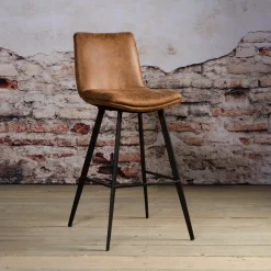 Tower Living Barkruk Pamplona (zithoogte 75cm)* Barkruk Met Rugleuning|Barkruk Leer / Kunstleer