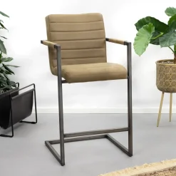 Tower Living Barkruk Rocca (zithoogte 69cm)* Barkruk Met Rugleuning|Barkruk Leer / Kunstleer