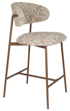 ZILT Barstoel Arlena Geweven stof (zithoogte 65cm)* Barkruk Met Rugleuning