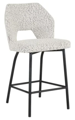 MUST Living Barstoel Bloom Bouclé (zithoogte 65cm)* Barkruk Met Rugleuning