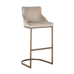 Richmond Interiors Barstoel Bolton Velvet (zithoogte 76.5cm)* Barkruk Met Rugleuning