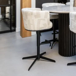 Richmond Interiors Barstoel Cheyenne Graffic stof, kleur (zithoogte 67cm)* Barkruk Met Rugleuning|Barkruk Verstelbaar