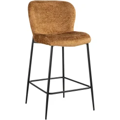 Richmond Interiors Barstoel Darby Chenille (zithoogte 68cm)* Barkruk Met Rugleuning