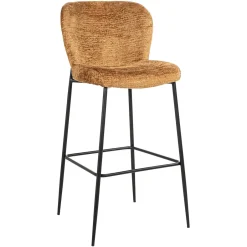 Richmond Interiors Barstoel Darby Chenille (zithoogte 76cm)* Barkruk Met Rugleuning