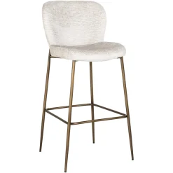 Richmond Interiors Barstoel Darby Chenille (zithoogte 76cm)* Barkruk Met Rugleuning