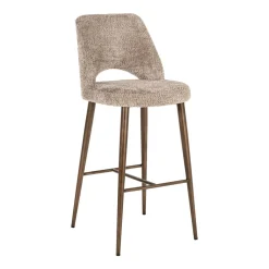 Richmond Interiors Barstoel Delphine Chenille, kleur (zithoogte 76cm)* Barkruk Met Rugleuning