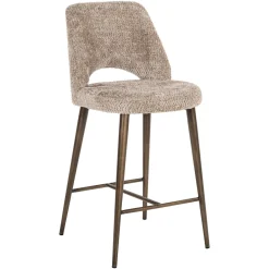 Richmond Interiors Barstoel Delphine Lovely stof, kleur Naturel (zithoogte 67cm)* Barkruk Met Rugleuning