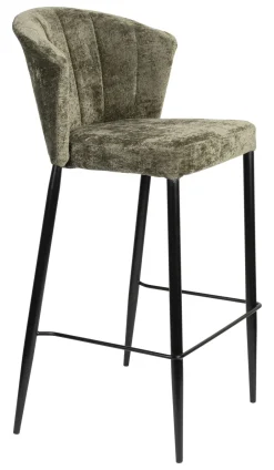 Dutchbone Barstoel Georgia Chenille (zithoogte 75cm)* Barkruk Met Rugleuning