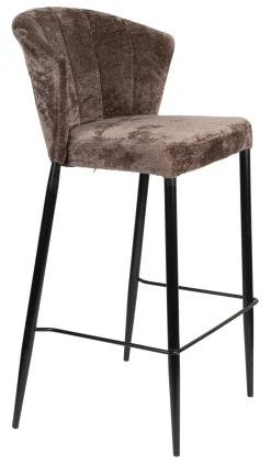 Dutchbone Barstoel Georgia Chenille (zithoogte 75cm)* Barkruk Met Rugleuning