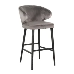 Richmond Interiors Barstoel Indigo Velvet (zithoogte 78cm)* Barkruk Met Rugleuning