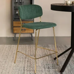ZILT Barstoel Kolten Goud (zithoogte 65cm)* Barkruk Met Rugleuning
