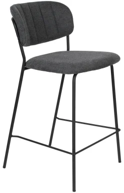 ZILT Barstoel Kolten Zwart (zithoogte 65cm)* Barkruk Met Rugleuning