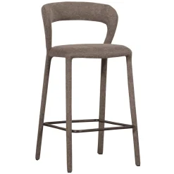 WOOOD Barstoel Noble Geweven stof (zithoogte 71cm)* Barkruk Met Rugleuning
