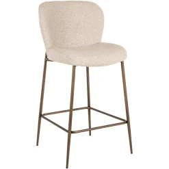 Richmond Interiors Barstoel Odarby Bouclé, kleur Crème (zithoogte 67cm)* Barkruk Met Rugleuning