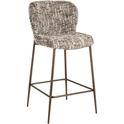 Richmond Interiors Barstoel Odarby Omara stof, kleur Bruin (zithoogte 68cm)* Barkruk Met Rugleuning