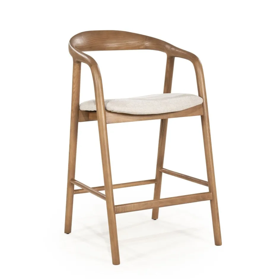 Eleonora Barstoel Rayven Essen en stof (zithoogte 65cm)* Barkruk Met Rugleuning