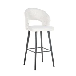 Richmond Interiors Barstoel Savoy Bouclé, kleur (zithoogte 82cm)* Barkruk Met Rugleuning