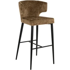 Richmond Interiors Barstoel Taylor Chenille (zithoogte 76cm)* Barkruk Met Rugleuning