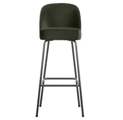 WOOOD Barstoel Vogue Velvet (zithoogte 79cm)* Barkruk Met Rugleuning