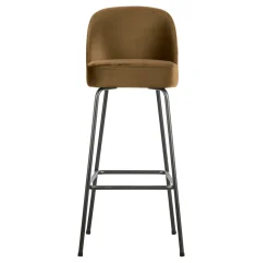 WOOOD Barstoel Vogue Velvet (zithoogte 79cm)* Barkruk Met Rugleuning