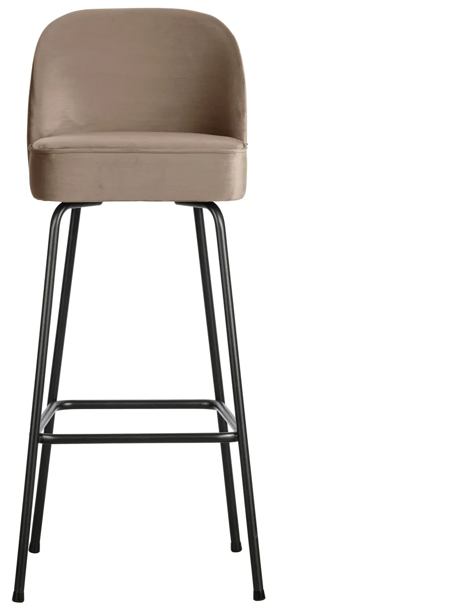 WOOOD Barstoel Vogue Velvet (zithoogte 79cm)* Barkruk Met Rugleuning