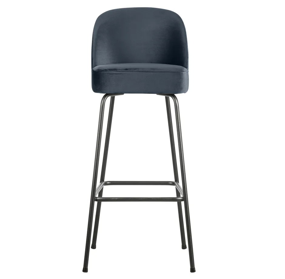 WOOOD Barstoel Vogue Velvet (zithoogte 79cm)* Barkruk Met Rugleuning