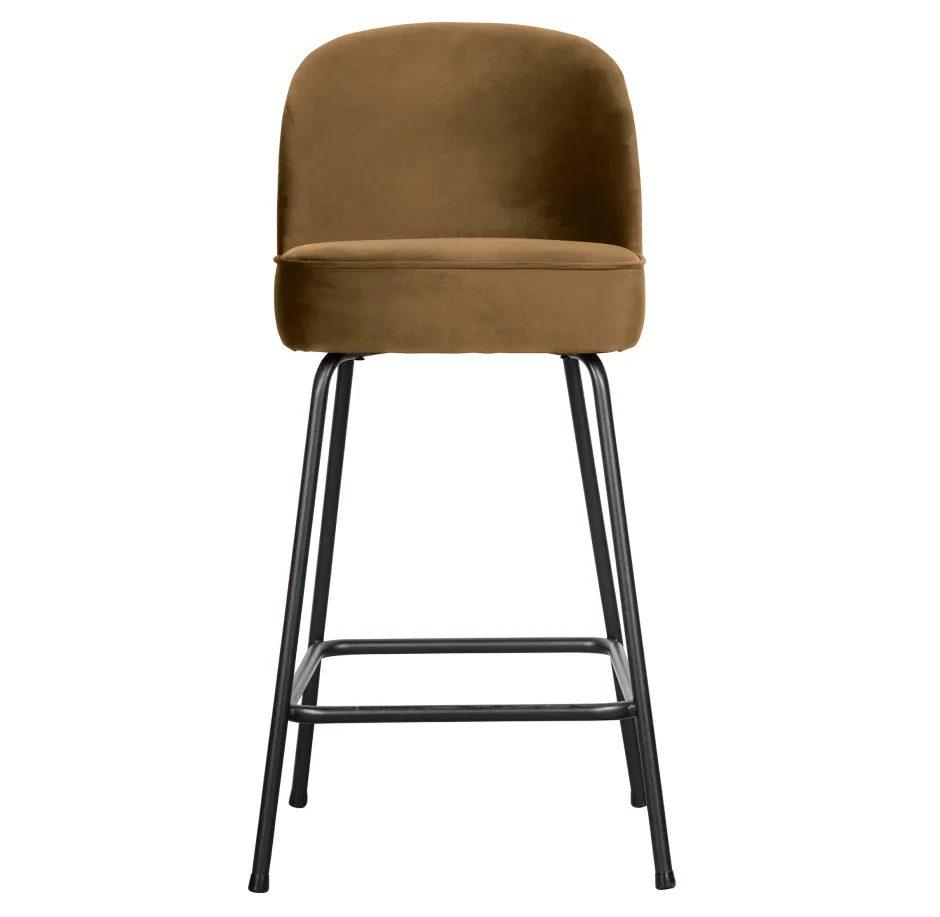 WOOOD Barstoel Vogue Velvet (zithoogte 64cm)* Barkruk Met Rugleuning
