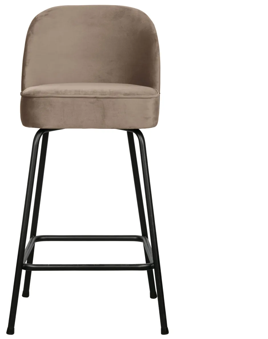 WOOOD Barstoel Vogue Velvet (zithoogte 64cm)* Barkruk Met Rugleuning