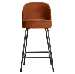 WOOOD Barstoel Vogue Velvet (zithoogte 64cm)* Barkruk Met Rugleuning