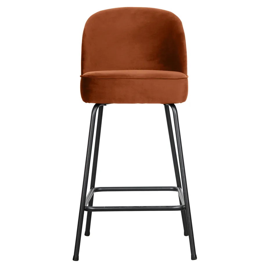 WOOOD Barstoel Vogue Velvet (zithoogte 64cm)* Barkruk Met Rugleuning